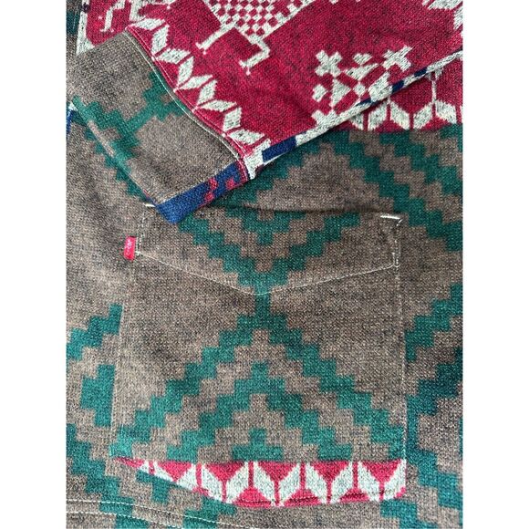 Levi’s Aztec Geometric Fleece Button Cardigan Mens 2XL Brand New - Picture 5 of 9